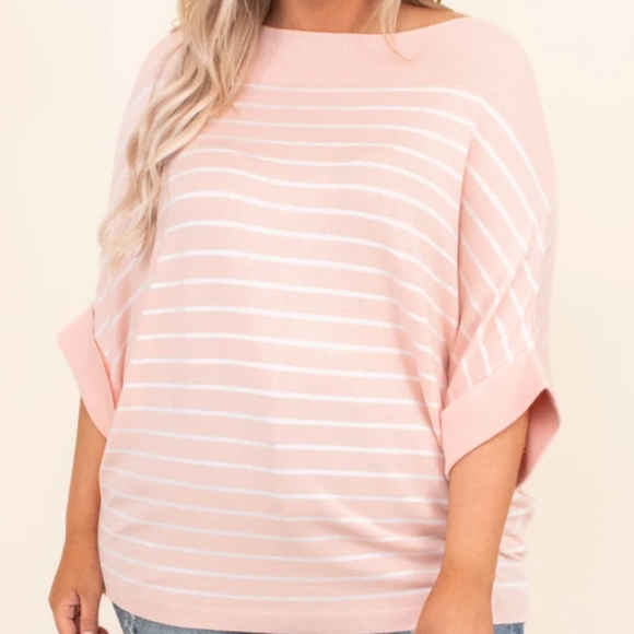 Peach/White Stripped Blouse - Picture 6 of 7